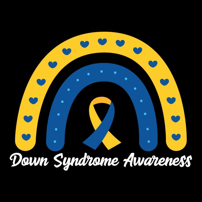 Down Syndrome Awareness Rainbow Ribbon Drawstring Bag