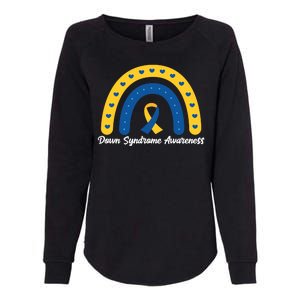 Down Syndrome Awareness Rainbow Ribbon Womens California Wash Sweatshirt