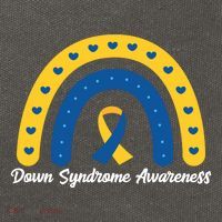 Down Syndrome Awareness Rainbow Ribbon Cotton Canvas Backpack