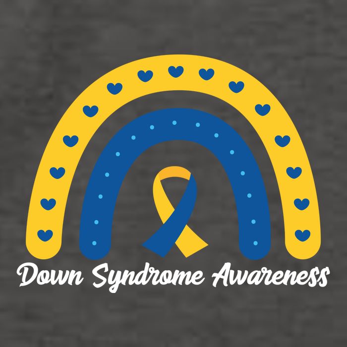 Down Syndrome Awareness Rainbow Ribbon Vector Backpack