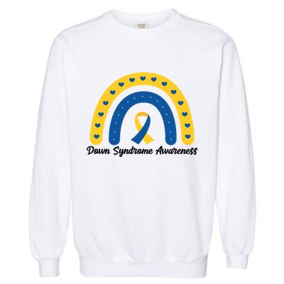 Down Syndrome Awareness Rainbow Ribbon Garment-Dyed Sweatshirt