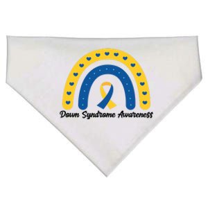 Down Syndrome Awareness Rainbow Ribbon USA-Made Doggie Bandana