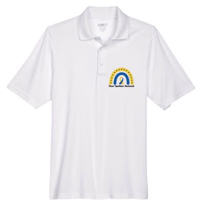 Down Syndrome Awareness Rainbow Ribbon Men's Origin Performance Piqué Polo