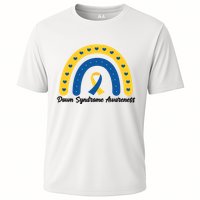 Down Syndrome Awareness Rainbow Ribbon Cooling Performance Crew T-Shirt