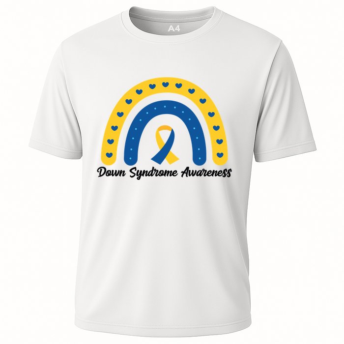 Down Syndrome Awareness Rainbow Ribbon Cooling Performance Crew T-Shirt