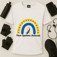 Down Syndrome Awareness Rainbow Ribbon Cooling Performance Crew T-Shirt