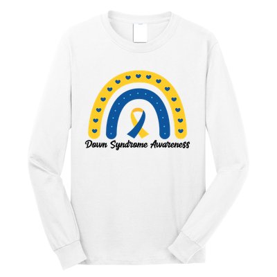 Down Syndrome Awareness Rainbow Ribbon Long Sleeve Shirt