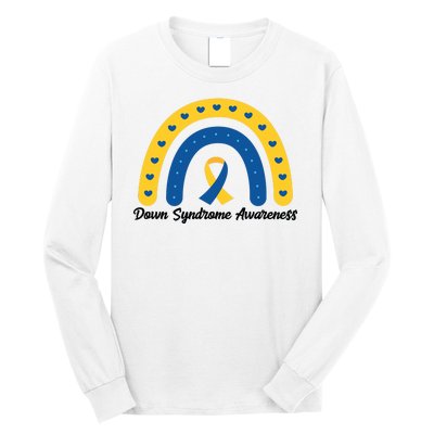 Down Syndrome Awareness Rainbow Ribbon Long Sleeve Shirt