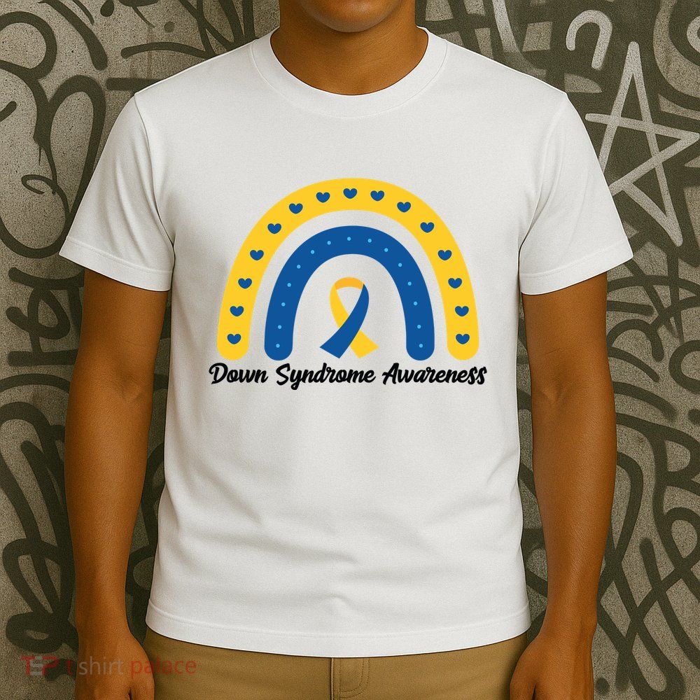Down Syndrome Awareness Rainbow Ribbon T-Shirt