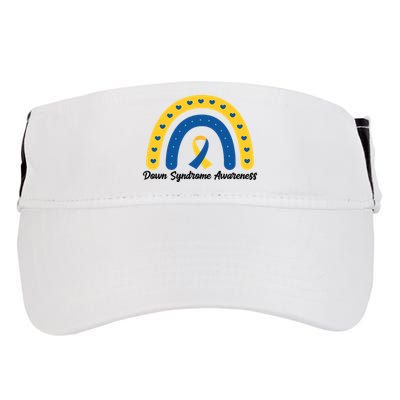 Down Syndrome Awareness Rainbow Ribbon Adult Drive Performance Visor