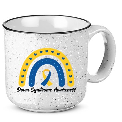 Down Syndrome Awareness Rainbow Ribbon 15oz Campfire Ceramic Mug