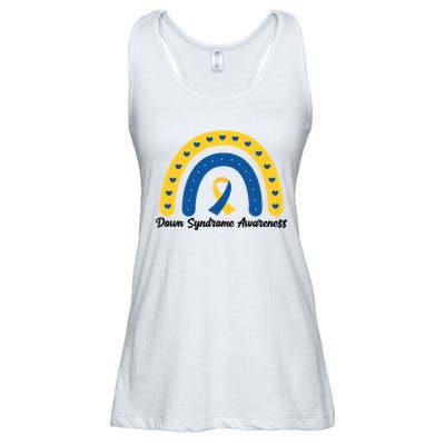 Down Syndrome Awareness Rainbow Ribbon Ladies Essential Flowy Tank