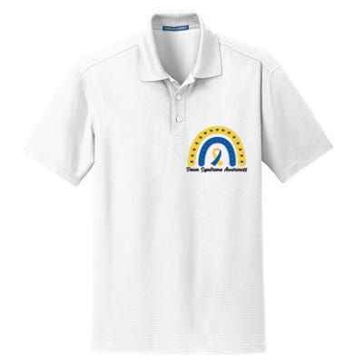 Down Syndrome Awareness Rainbow Ribbon Dry Zone Grid Polo