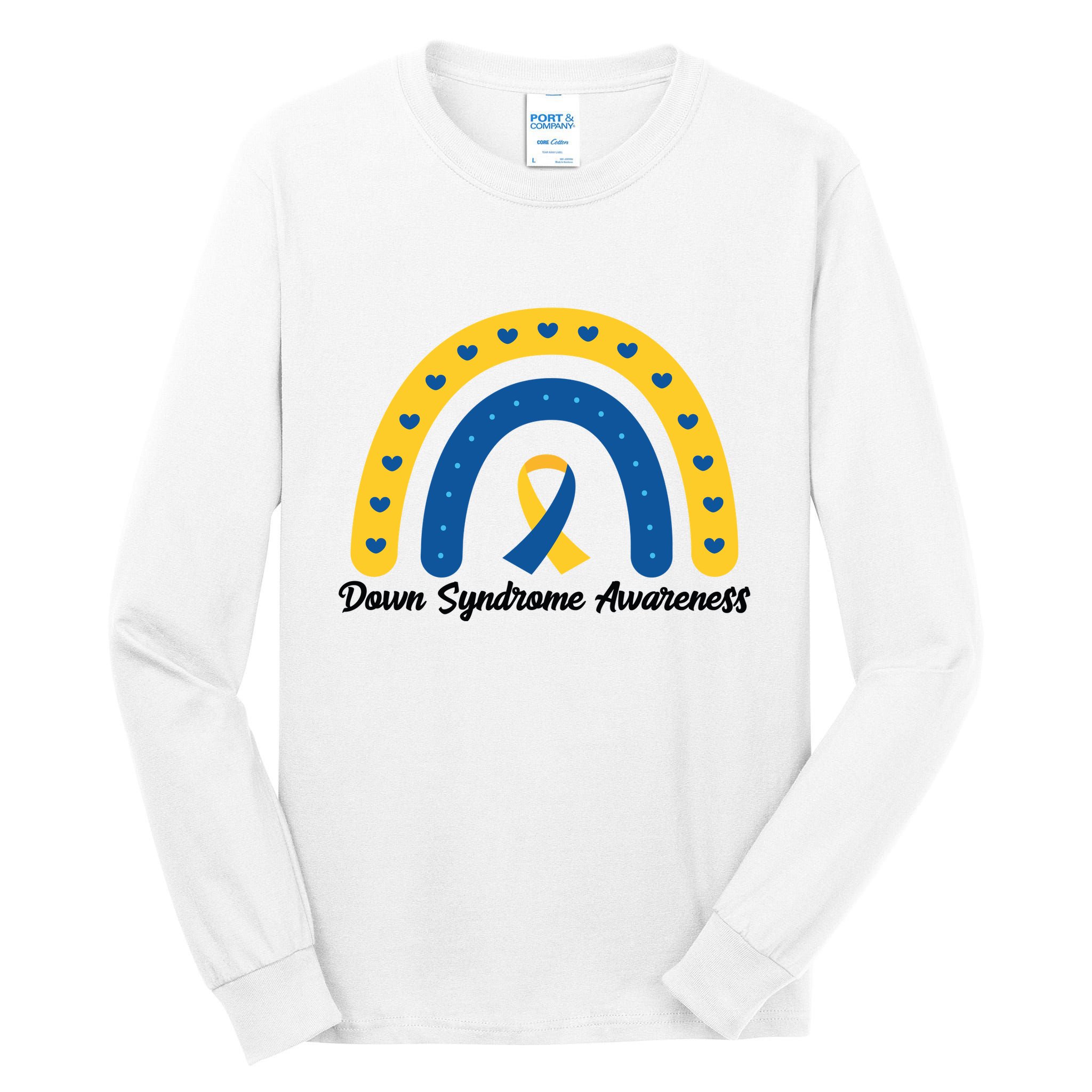 Down Syndrome Awareness Rainbow Ribbon Tall Long Sleeve T-Shirt
