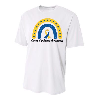 Down Syndrome Awareness Rainbow Ribbon Performance Sprint T-Shirt