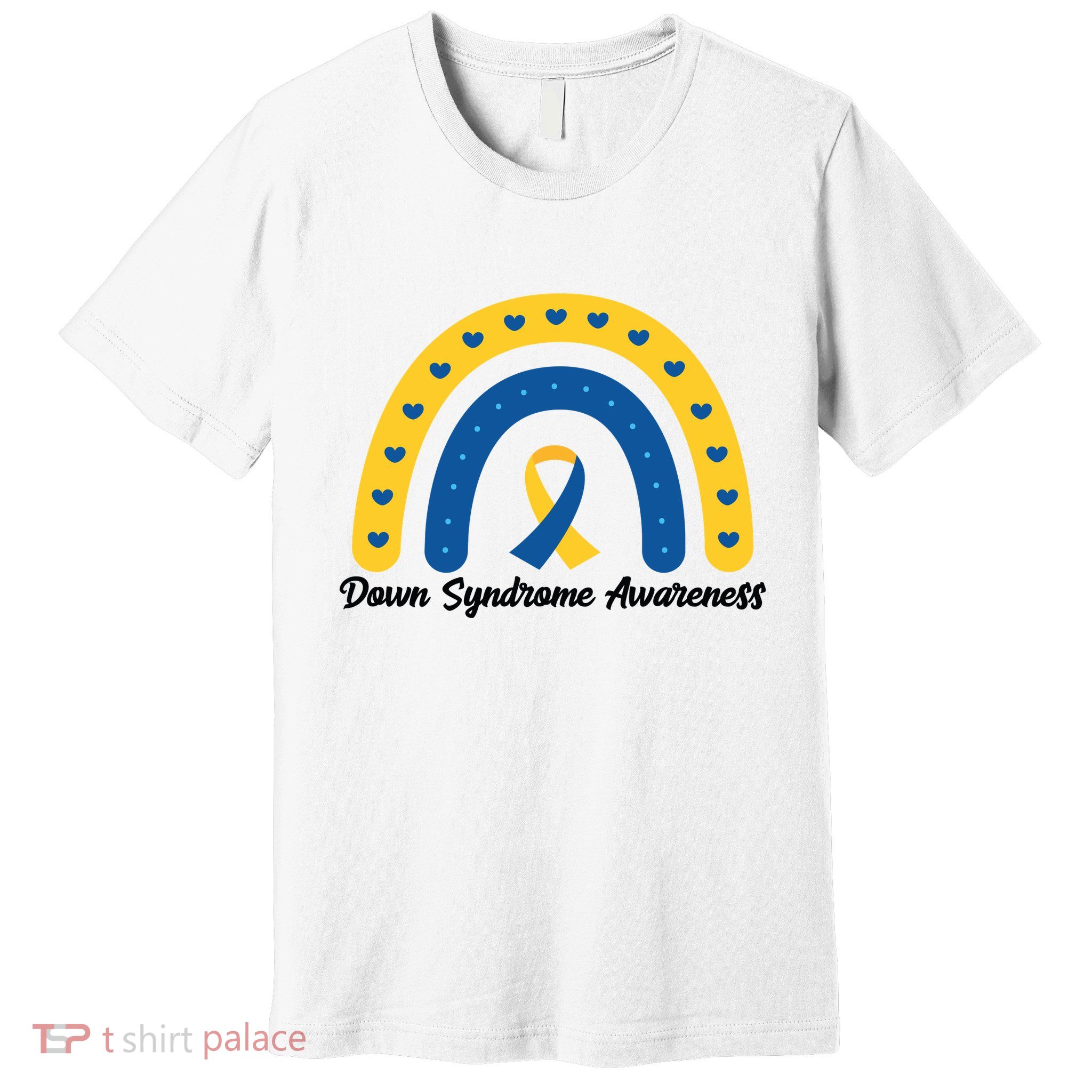 Down Syndrome Awareness Rainbow Ribbon Premium T-Shirt