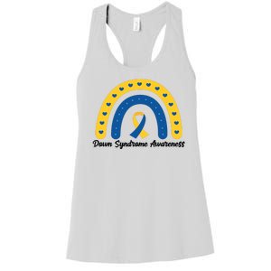 Down Syndrome Awareness Rainbow Ribbon Women's Racerback Tank