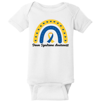 Down Syndrome Awareness Rainbow Ribbon Baby Bodysuit