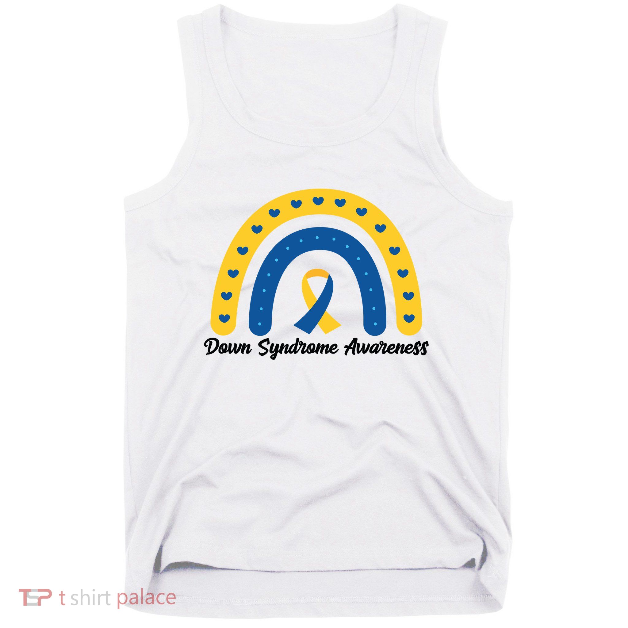 Down Syndrome Awareness Rainbow Ribbon Tank Top