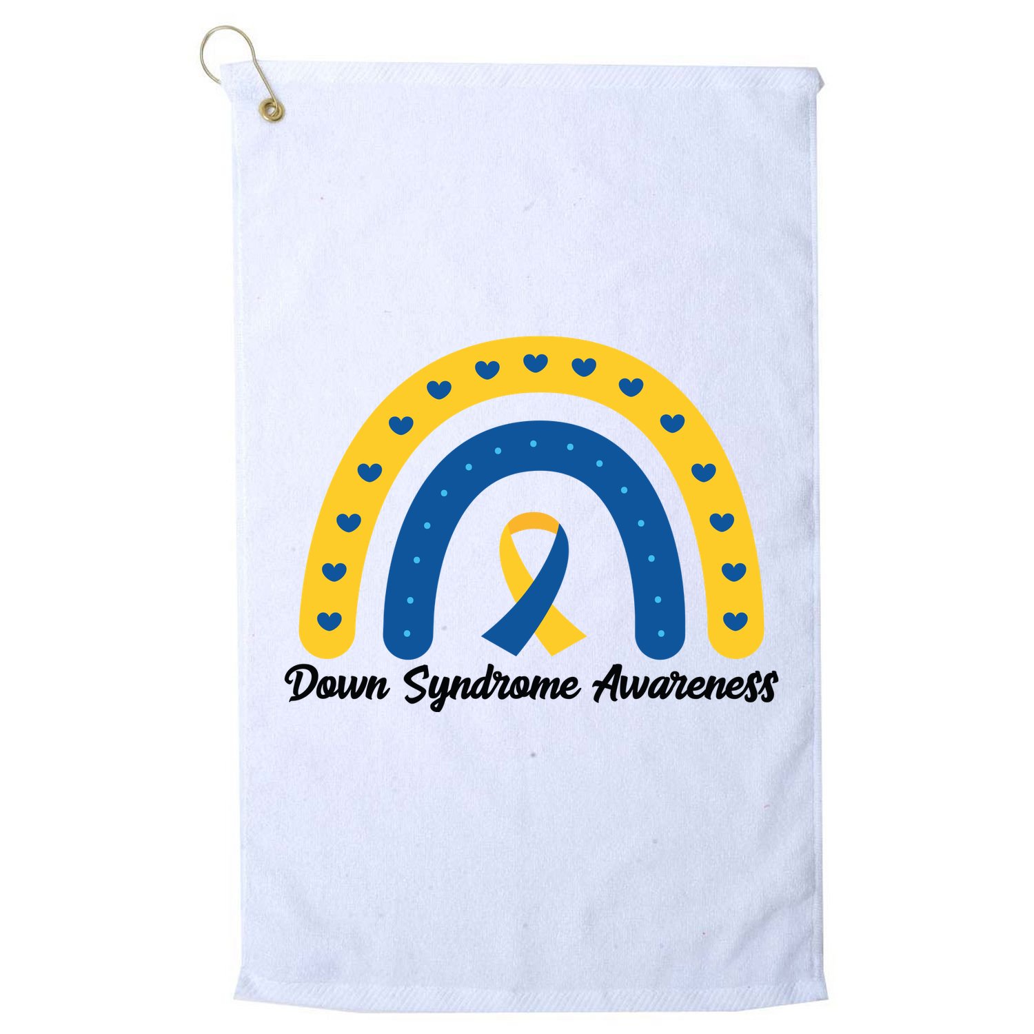 Down Syndrome Awareness Rainbow Ribbon Golf Towel