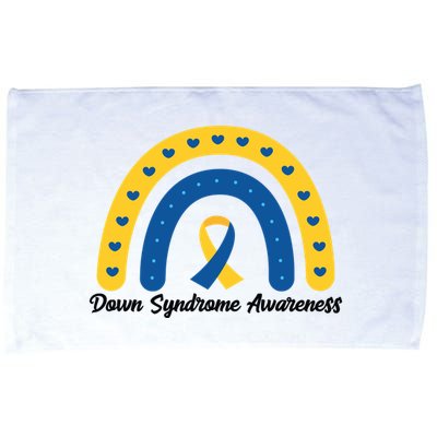Down Syndrome Awareness Rainbow Ribbon Microfiber Hand Towel