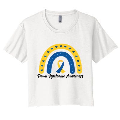 Down Syndrome Awareness Rainbow Ribbon Crop Top