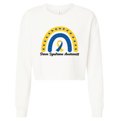 Down Syndrome Awareness Rainbow Ribbon Cropped Pullover Crew