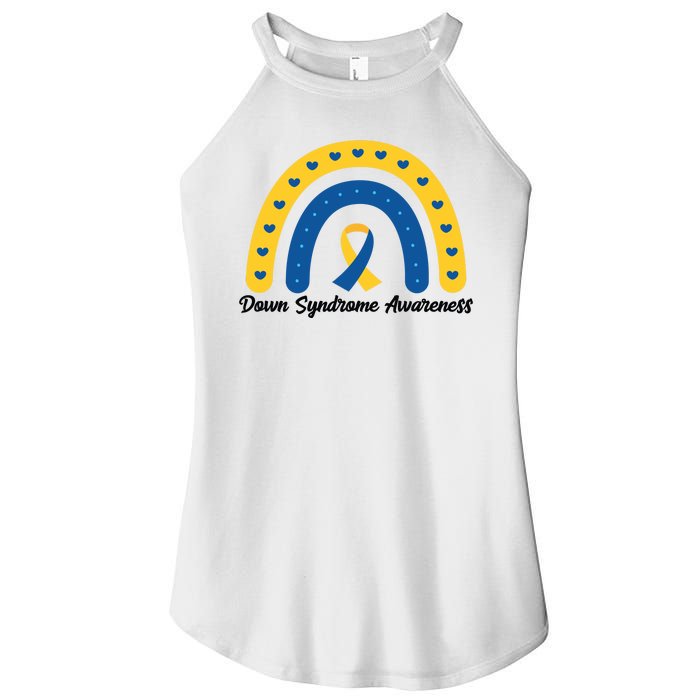 Down Syndrome Awareness Rainbow Ribbon Women's Perfect Tri Rocker Tank