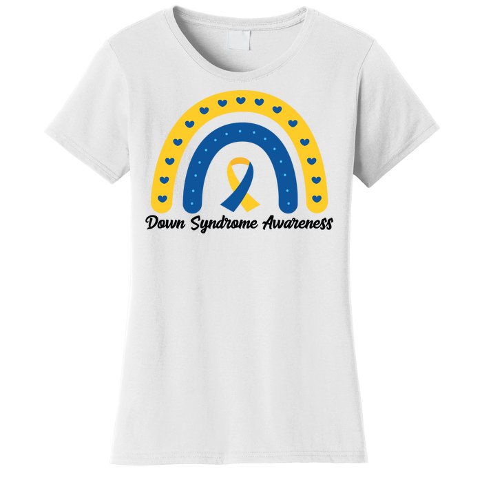 Down Syndrome Awareness Rainbow Ribbon Women's T-Shirt