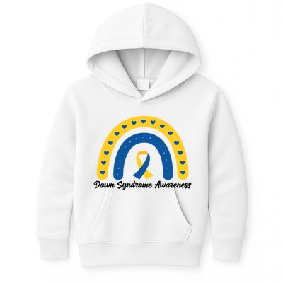 Down Syndrome Awareness Rainbow Ribbon Kids Hoodie