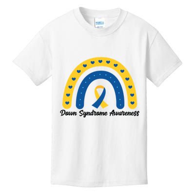 Down Syndrome Awareness Rainbow Ribbon Kids T-Shirt
