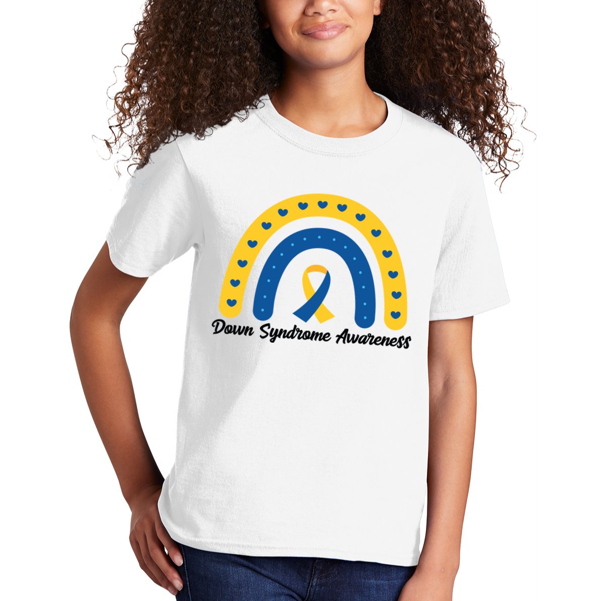 Down Syndrome Awareness Rainbow Ribbon Kids T-Shirt