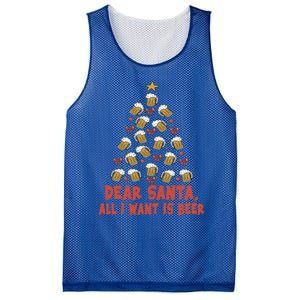 Dear Santa All I Want Is Beer Funny Christmas Xmas Tree Funny Gift Mesh Reversible Basketball Jersey Tank