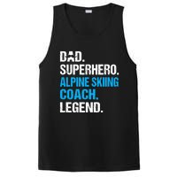 Dad Superhero Alpine Skiing Coach Funny Alpine Skiing Coach PosiCharge Competitor Tank