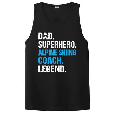 Dad Superhero Alpine Skiing Coach Funny Alpine Skiing Coach PosiCharge Competitor Tank