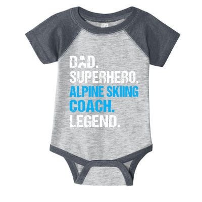 Dad Superhero Alpine Skiing Coach Funny Alpine Skiing Coach Infant Baby Jersey Bodysuit