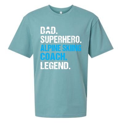 Dad Superhero Alpine Skiing Coach Funny Alpine Skiing Coach Sueded Cloud Jersey T-Shirt