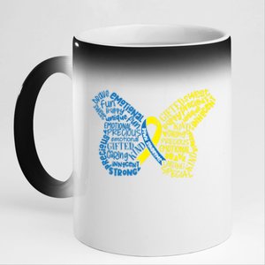 Down Syndrome Awareness Butterfly 11oz Black Color Changing Mug