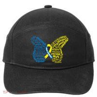 Down Syndrome Awareness Butterfly 7-Panel Snapback Hat