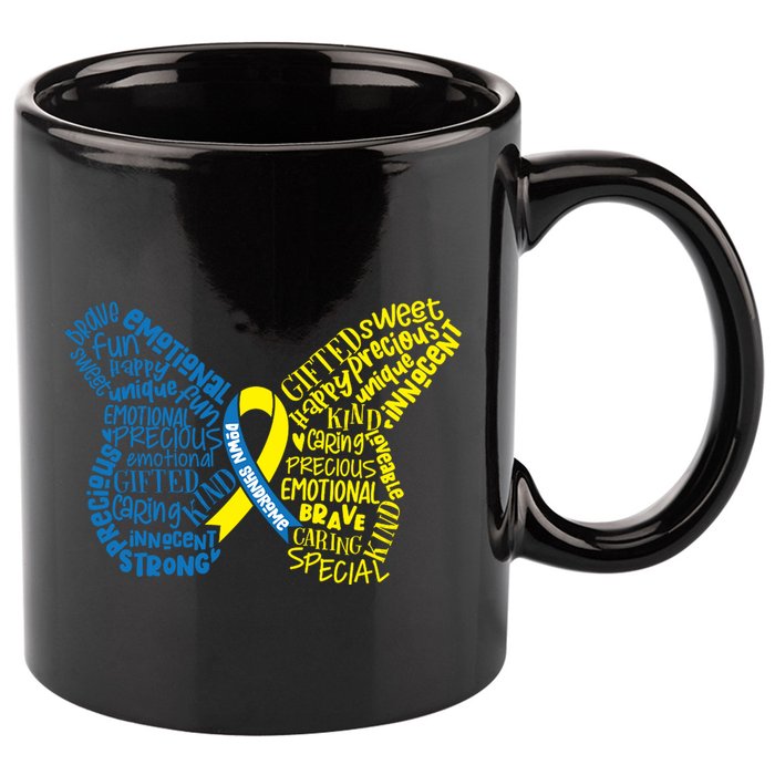 Down Syndrome Awareness Butterfly 11oz C Handle Ceramic Mug