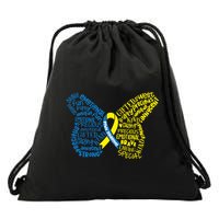 Down Syndrome Awareness Butterfly Drawstring Bag