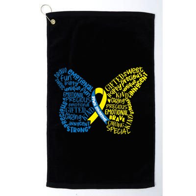 Down Syndrome Awareness Butterfly Golf Towel
