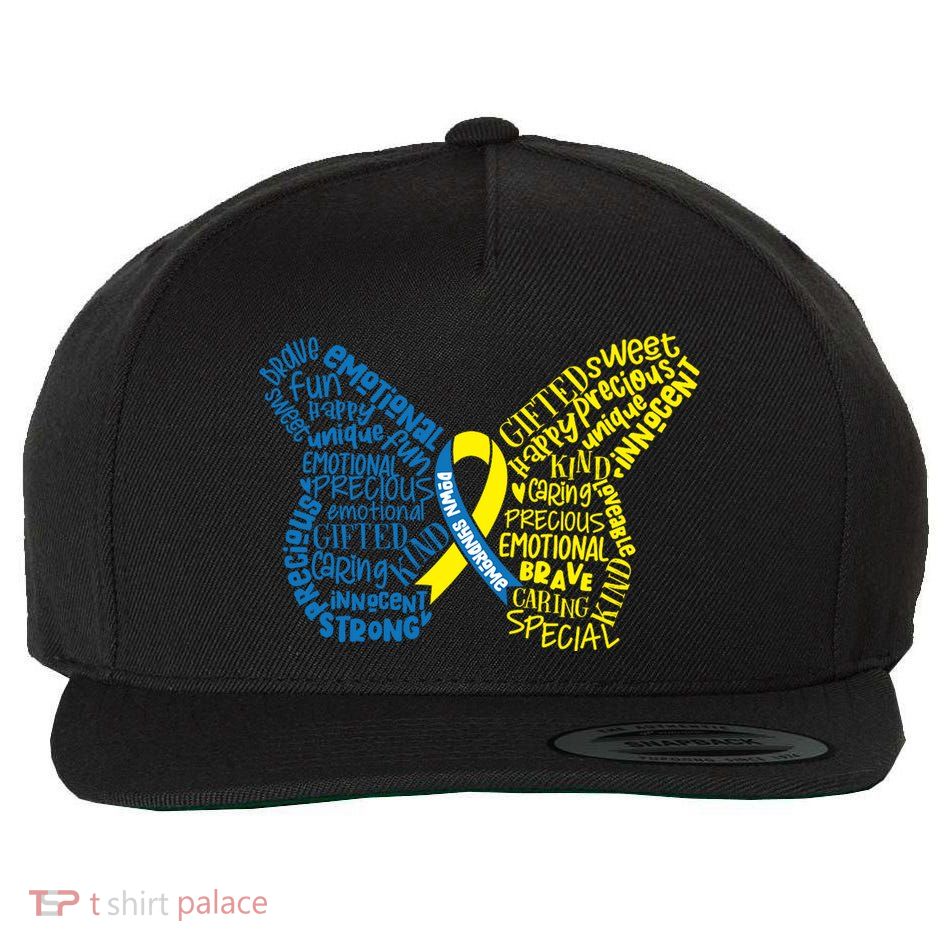 Down Syndrome Awareness Butterfly Wool Snapback Cap