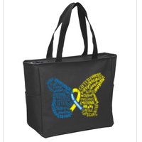 Down Syndrome Awareness Butterfly Zip Tote Bag
