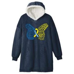 Down Syndrome Awareness Butterfly Hooded Wearable Blanket