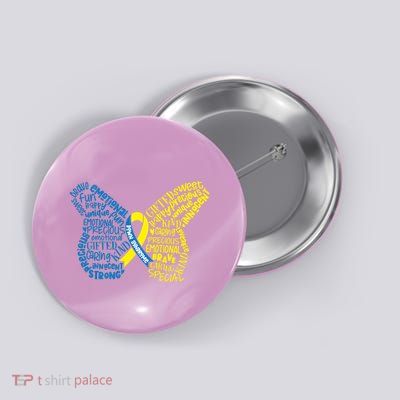 Down Syndrome Awareness Butterfly Button