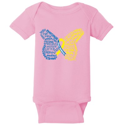 Down Syndrome Awareness Butterfly Baby Bodysuit
