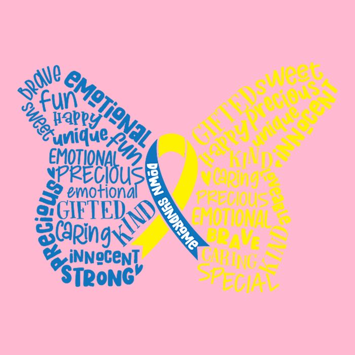 Down Syndrome Awareness Butterfly Women's V-Neck T-Shirt