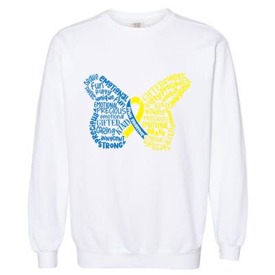 Down Syndrome Awareness Butterfly Garment-Dyed Sweatshirt