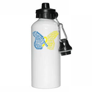 Down Syndrome Awareness Butterfly Aluminum Water Bottle